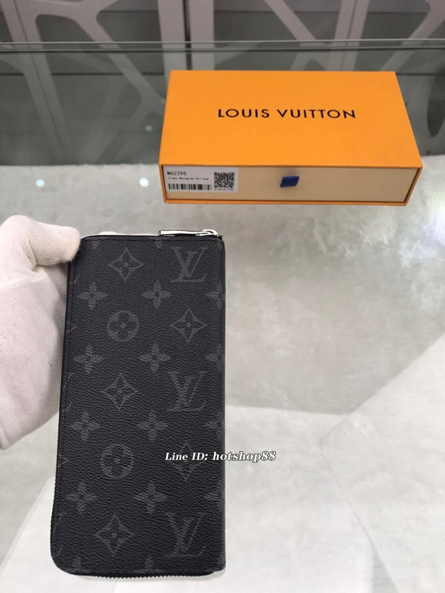 路易威登LV錢包 M62295 路易威登Zippy豎款拉鏈錢夾 LV黑花男士長錢包 xxlv1678